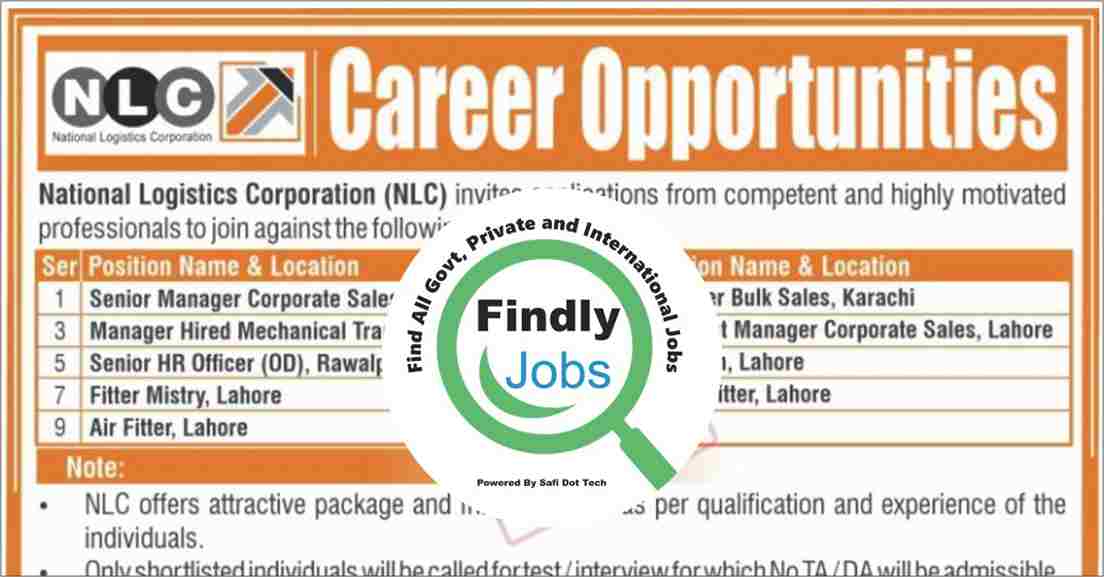 National Logistics Cell NLC Jobs March 2024