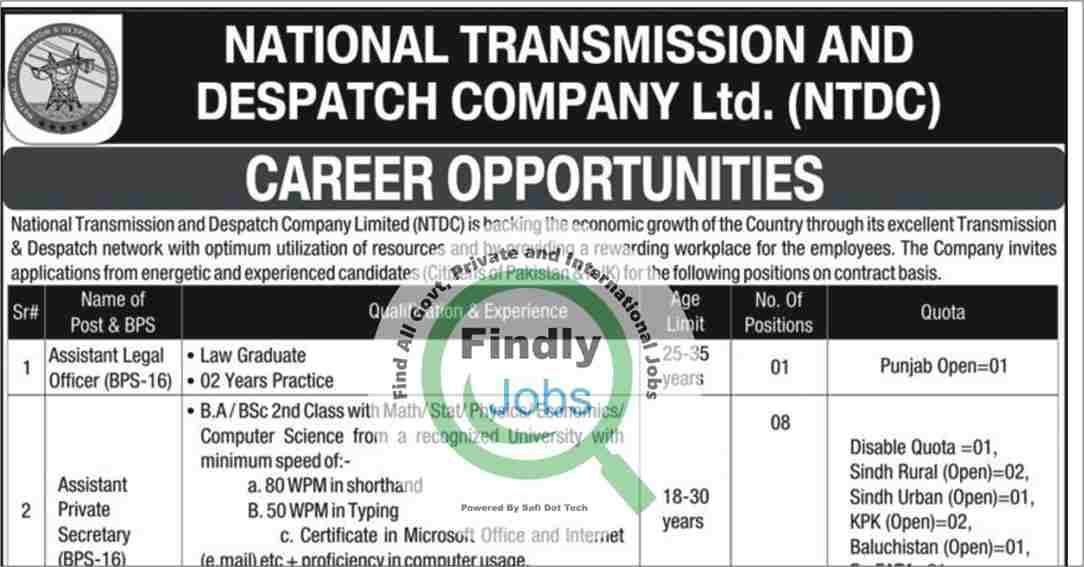 National Transmission and Despatch Company Limited NTDC Jobs March 2024