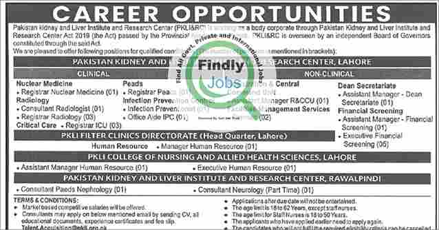 Pakistan Kidney And Liver Institute PKLI Jobs March 2024