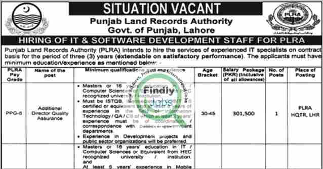 Punjab Land Records Authority PLRA Jobs March 2024
