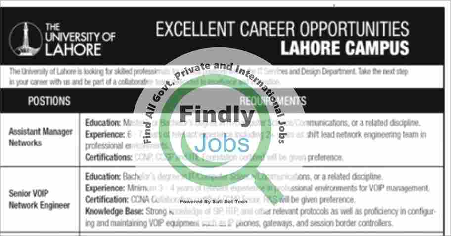 University of Lahore UOL Jobs March 2024