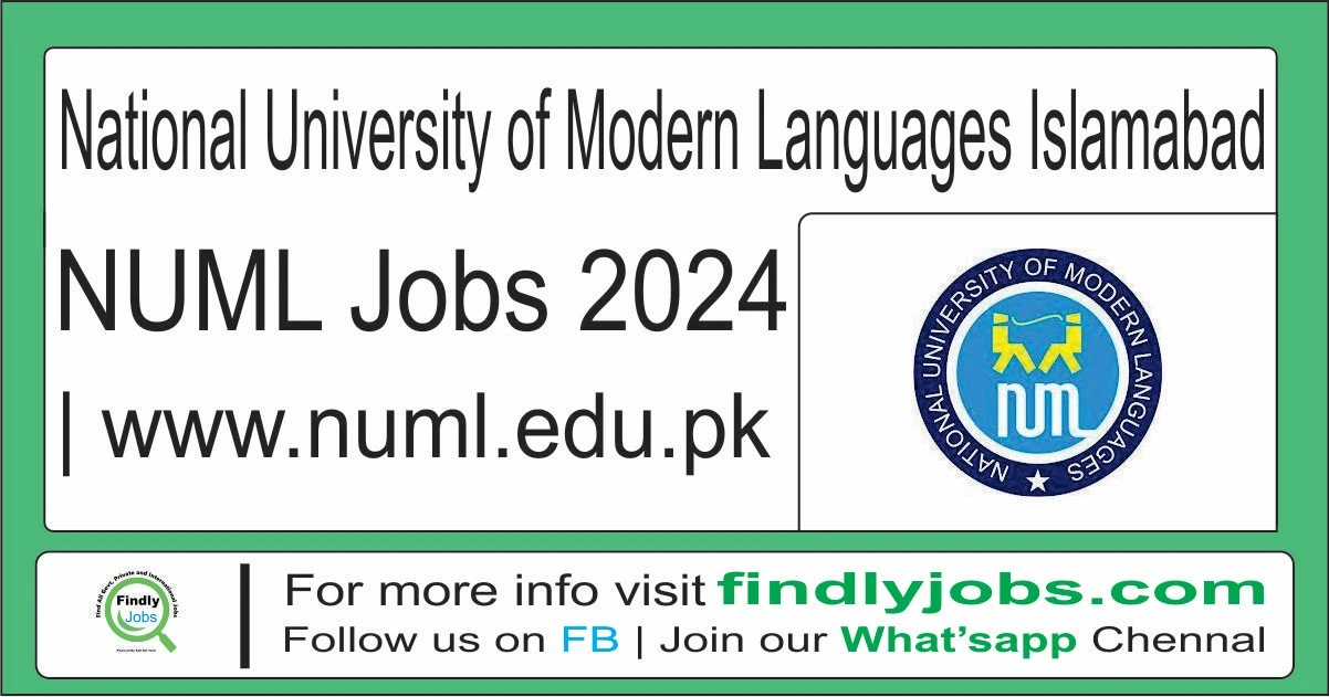 NUML Jobs 2024 Islamabad www.numl.edu.pk