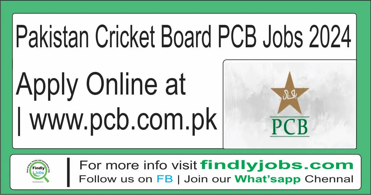 PCB Jobs 2024 Pakistan Cricket Board Apply Online at www.pcb.com.pk
